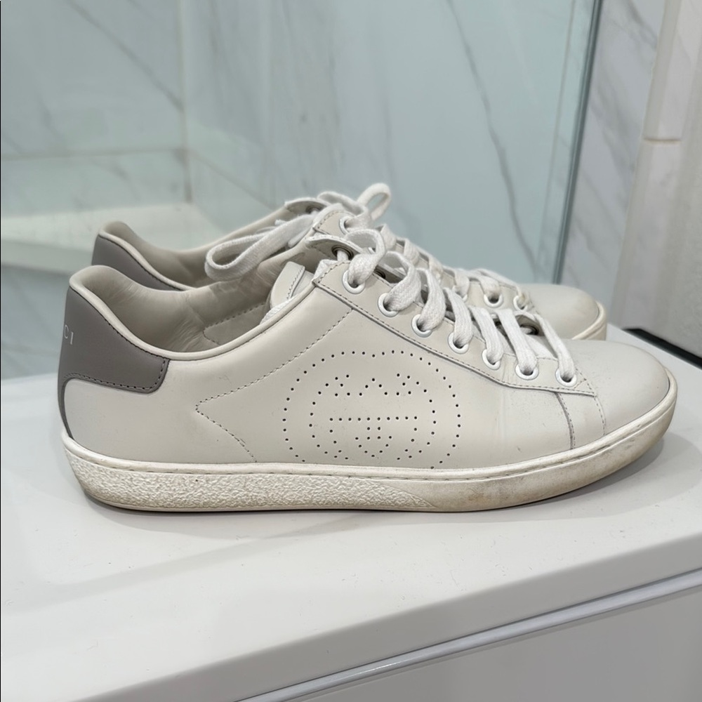 Gucci White Leather Sneakers